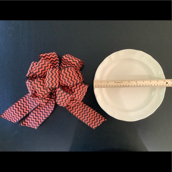 PRICE DROP - New Handmade 9 3/4 inch Orange and Black Fall Bow - Picture 3 of 6